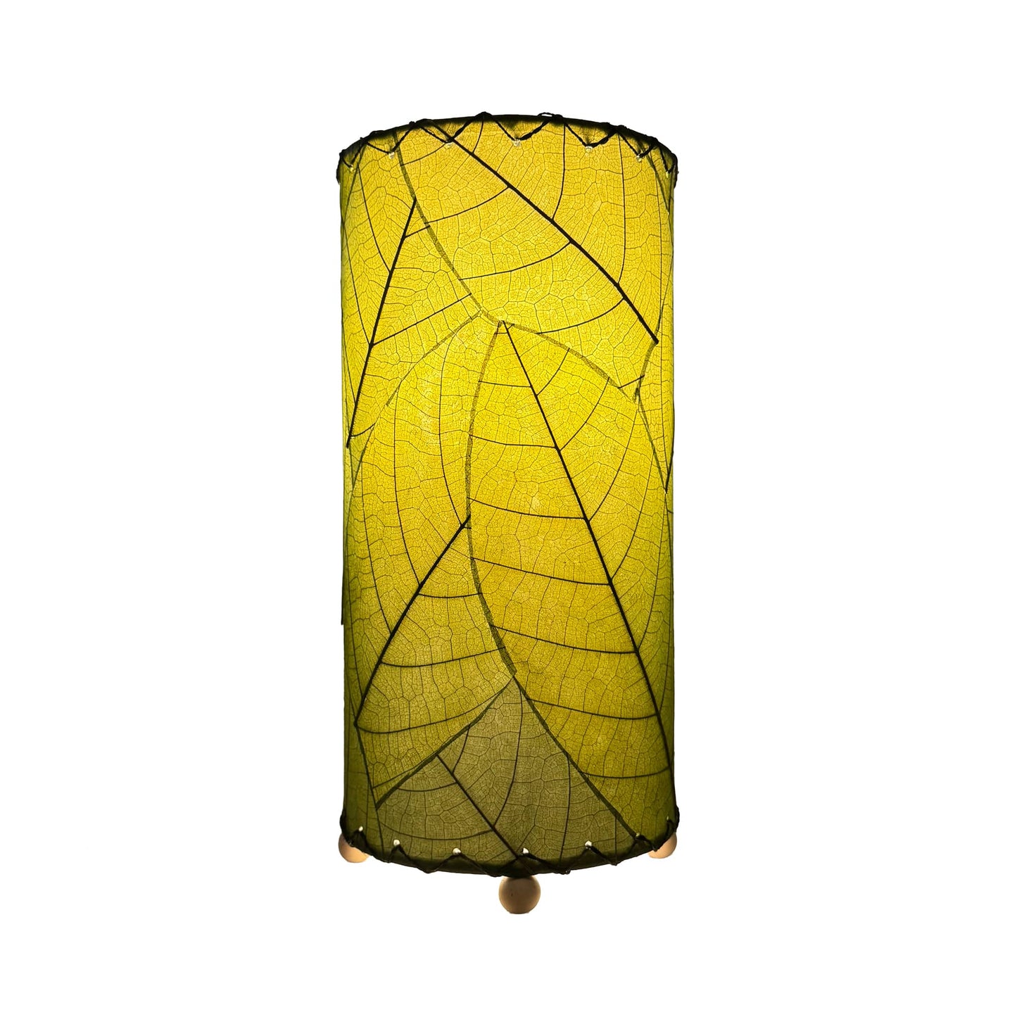 12 Inch Cocoa Leaf Cylinder Table Lamp