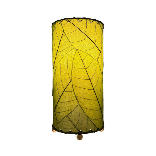 12 Inch Cocoa Leaf Cylinder Table Lamp