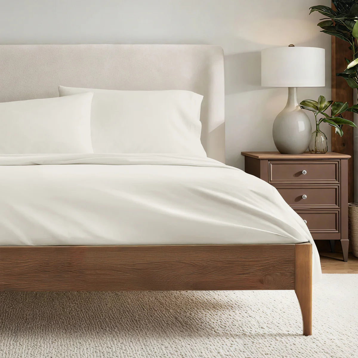 4-Piece 100% Cotton Percale Sheet Set