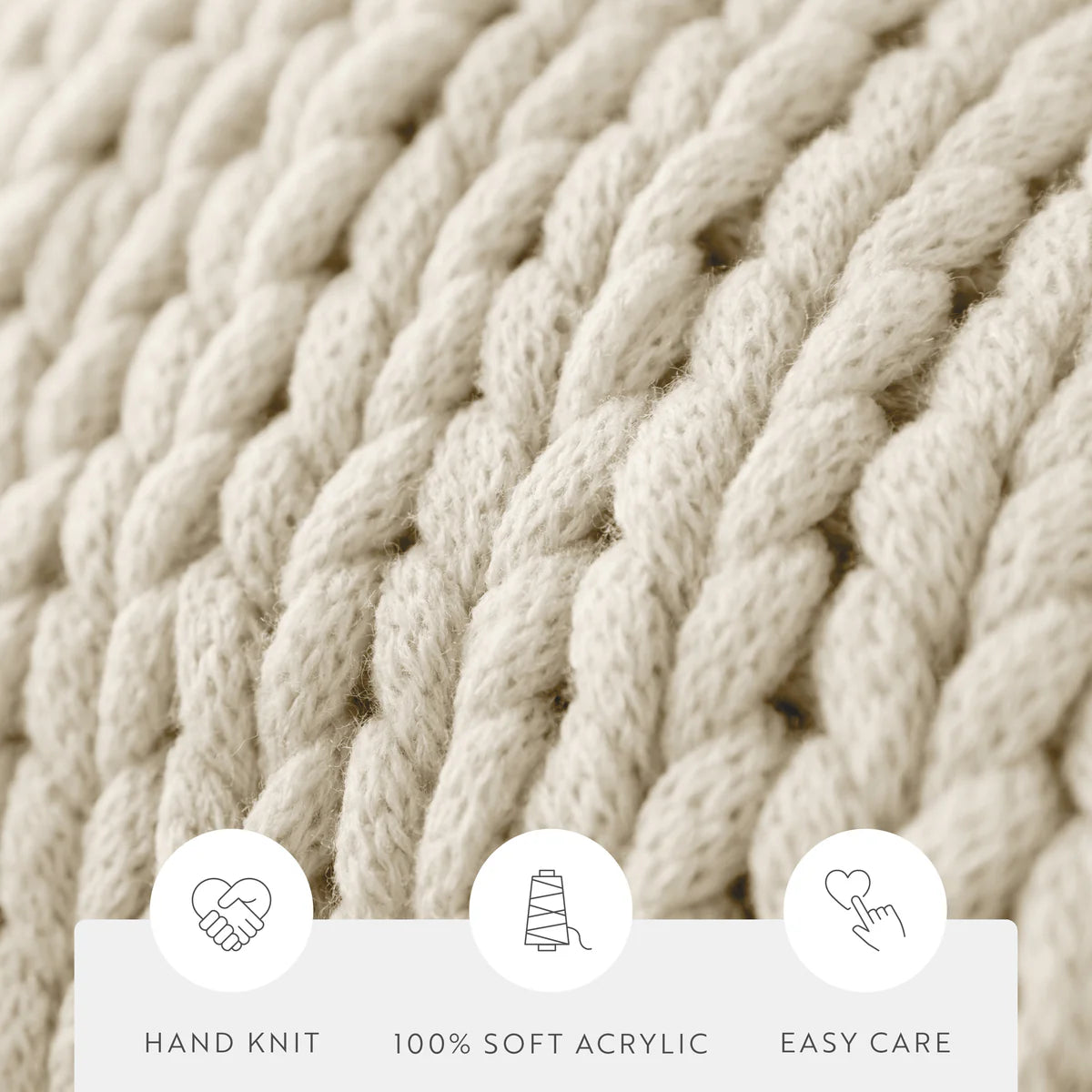 Chunky Hand-Knit Oversized Throw Blanket
