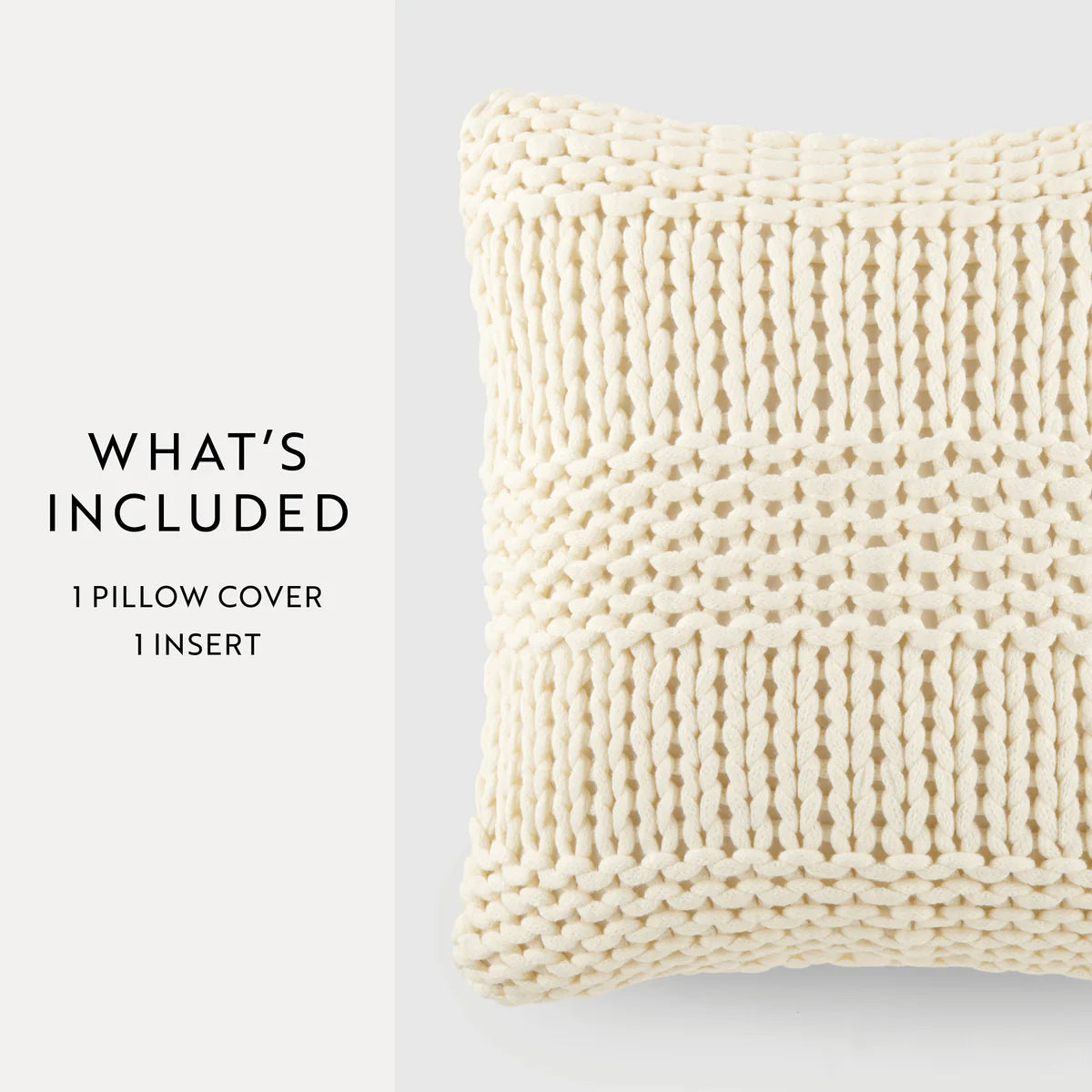 Cozy Chunky Knit Acrylic Decor Throw Pillow Cover