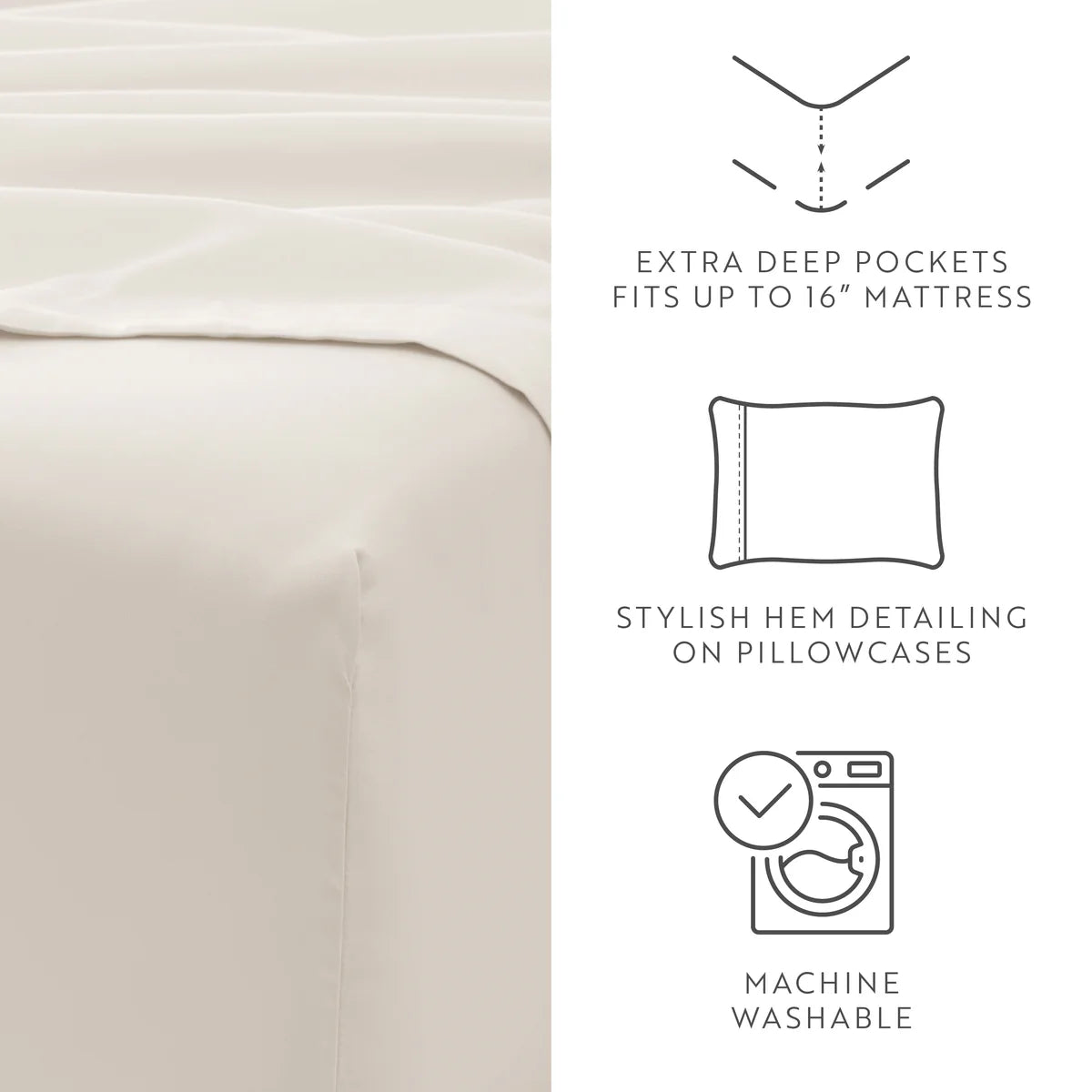 6-Piece Double Brushed Solid Sheet Set