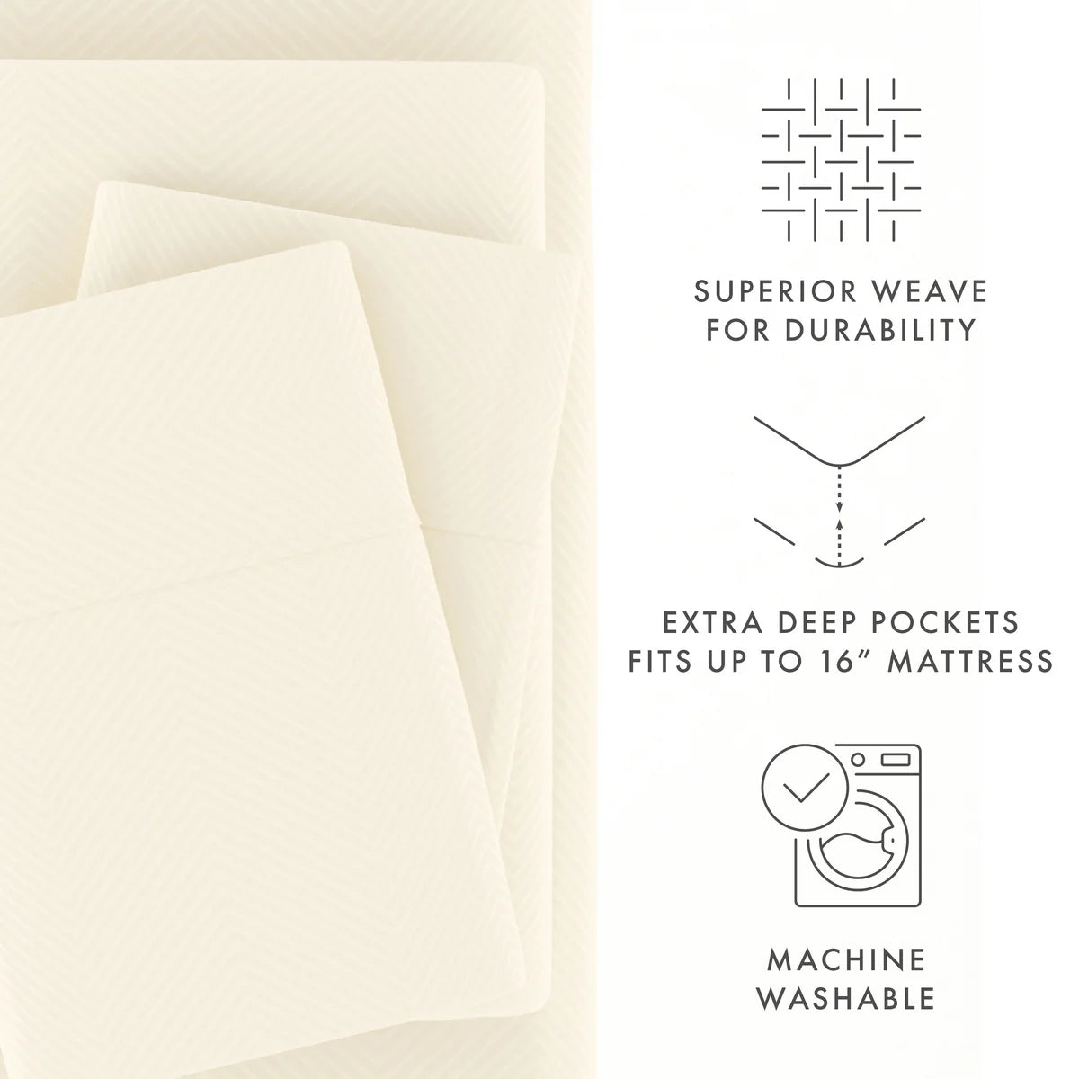 Chevron Embossed 4-Piece Sheet Set
