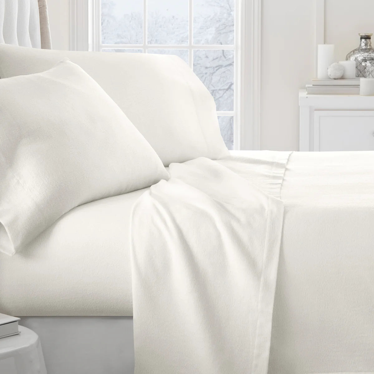 4-Piece 100% Cotton Flannel Sheet Set