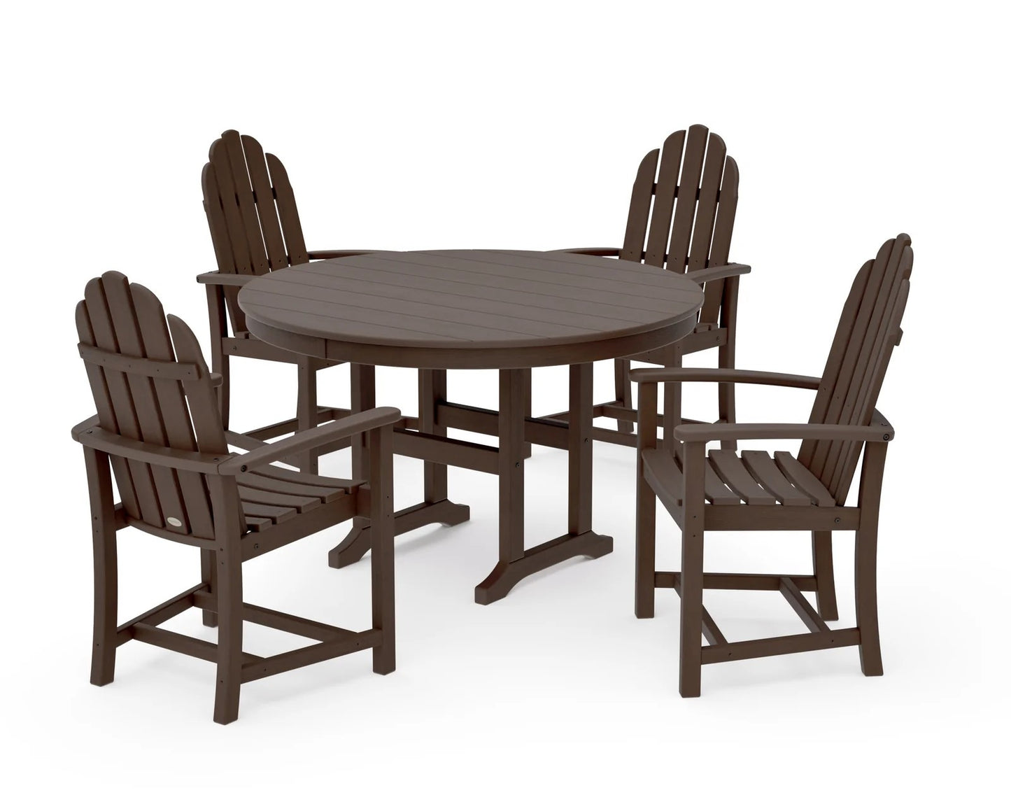 Polywood - Classic Adirondack 5-Piece Round Farmhouse Dining Set - FREE SHIPPING