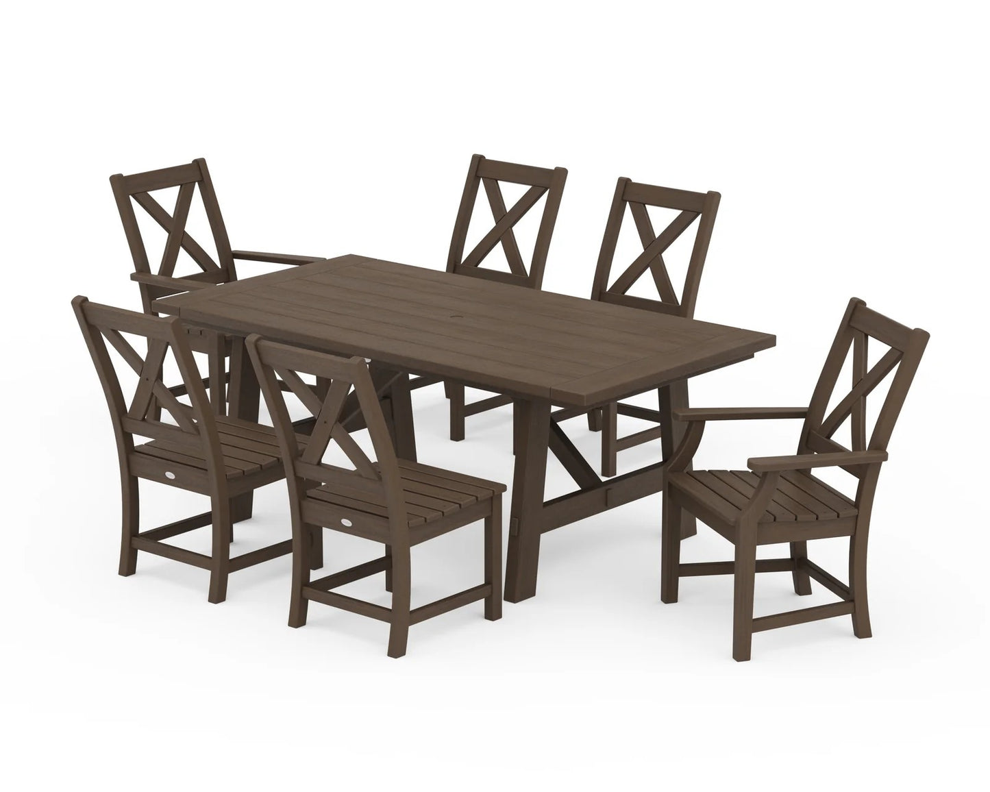 Polywood - Braxton 7-Piece Rustic Farmhouse Dining Set - FREE SHIPPING