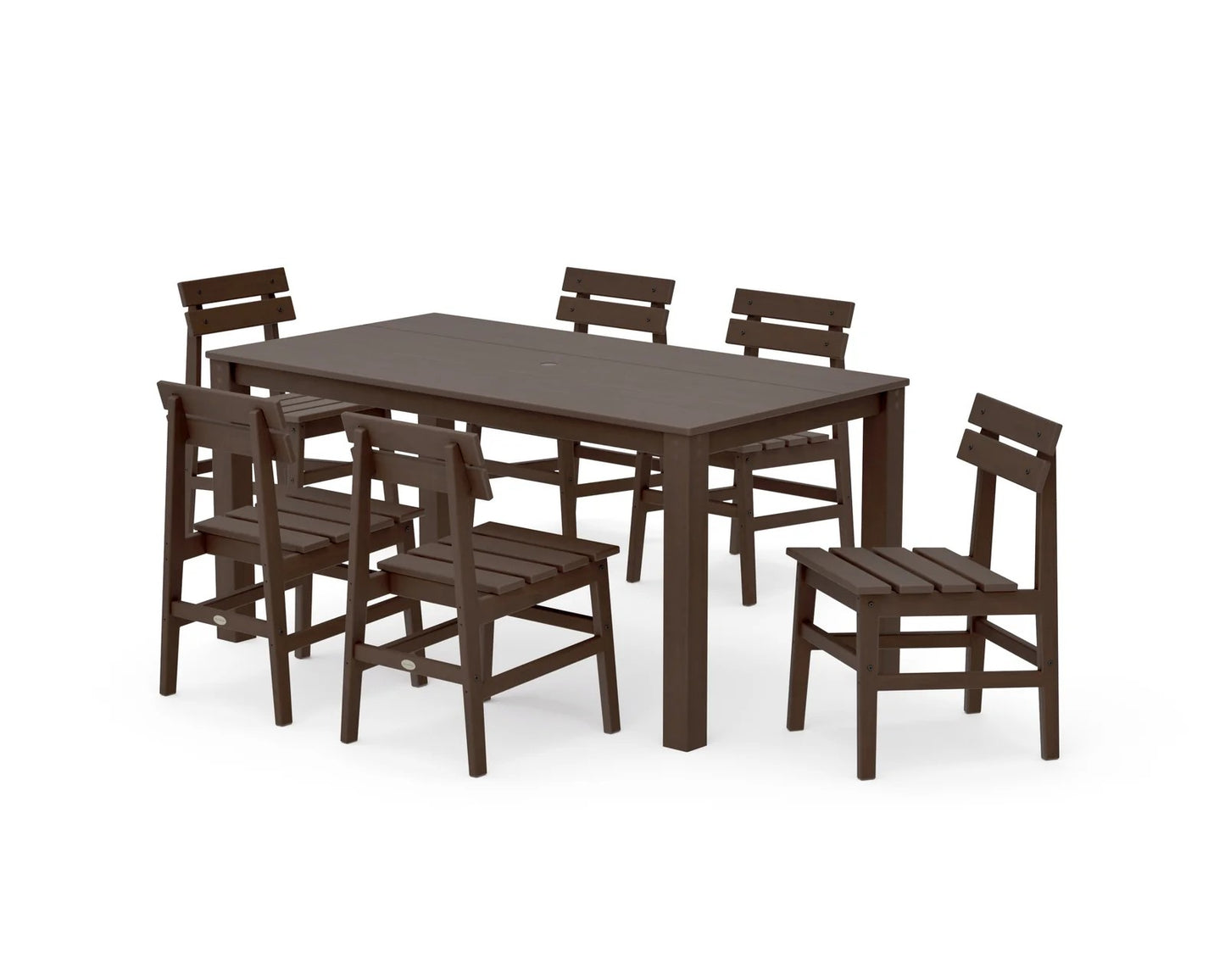 Polywood - Modern Studio Plaza Chair 7-Piece Parsons Table Dining Set - FREE SHIPPING