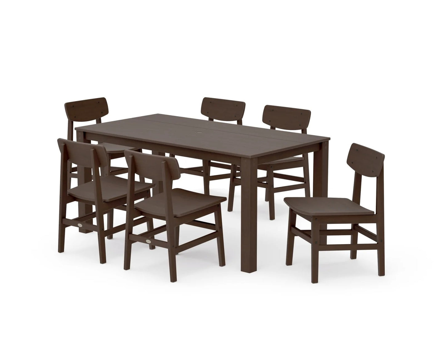 Polywood - Modern Studio Urban Chair 7-Piece Parsons Table Dining Set - FREE SHIPPING