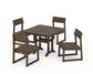Polywood - EDGE 5-Piece Farmhouse Trestle Side Chair Dining Set - FREE SHIPPING