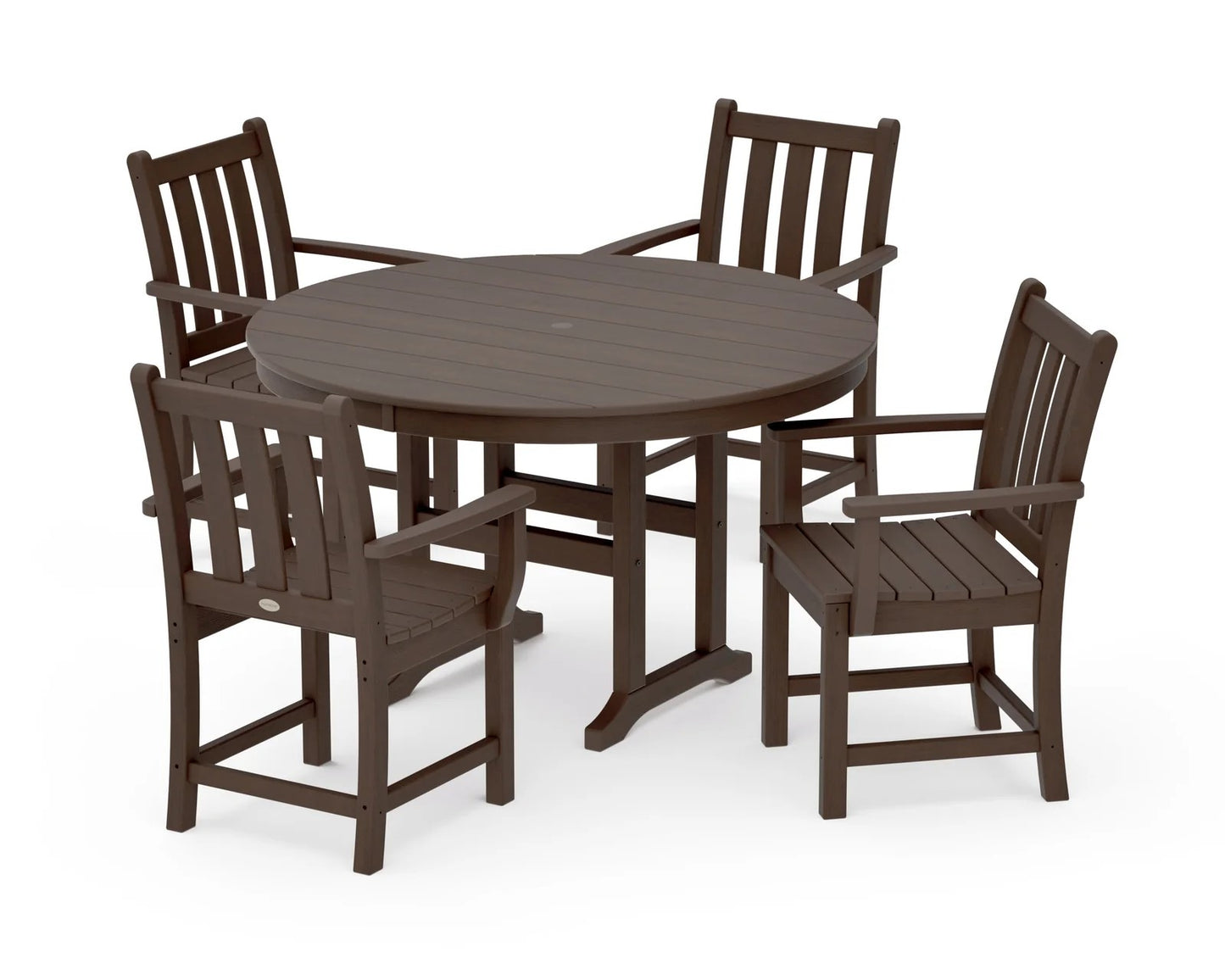Polywood - Traditional Garden 5-Piece Round Farmhouse Dining Set - FREE SHIPPING