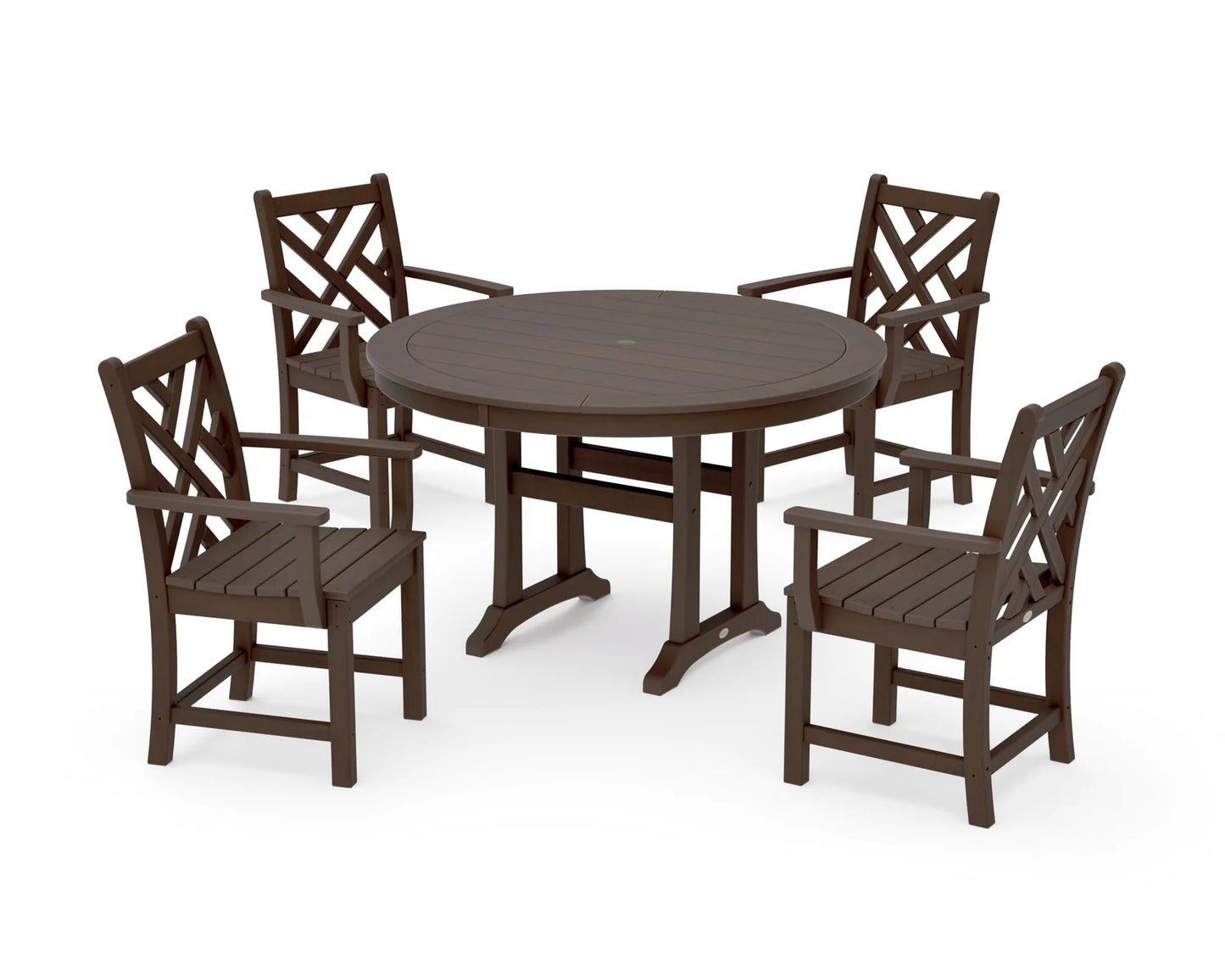 Polywood - Chippendale 5-Piece Nautical Trestle Dining Arm Chair Set - FREE SHIPPING