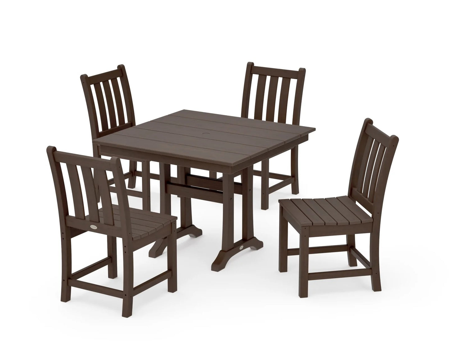 Polywood - Traditional Garden 5-Piece Farmhouse Trestle Dining Set - FREE SHIPPING