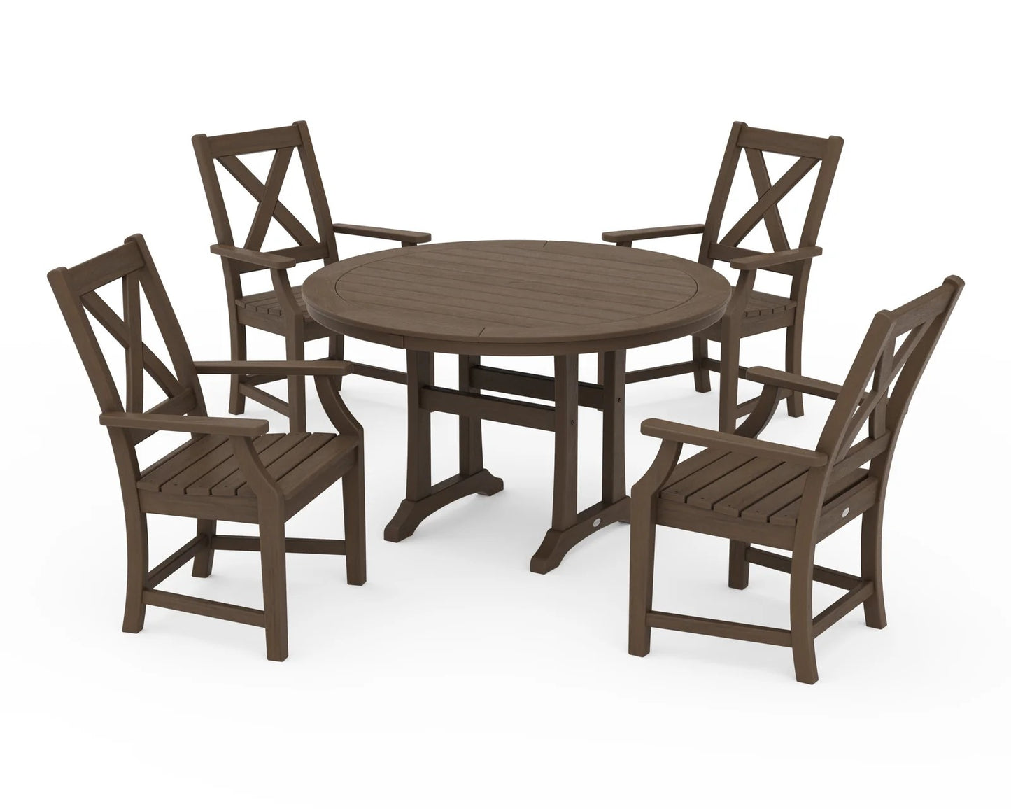 Polywood - Braxton 5-Piece Nautical Trestle Arm Chair Dining Set - FREE SHIPPING