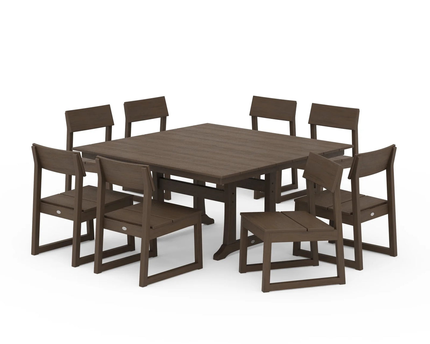 Polywood - EDGE 9-Piece Farmhouse Trestle Dining Set - FREE SHIPPING
