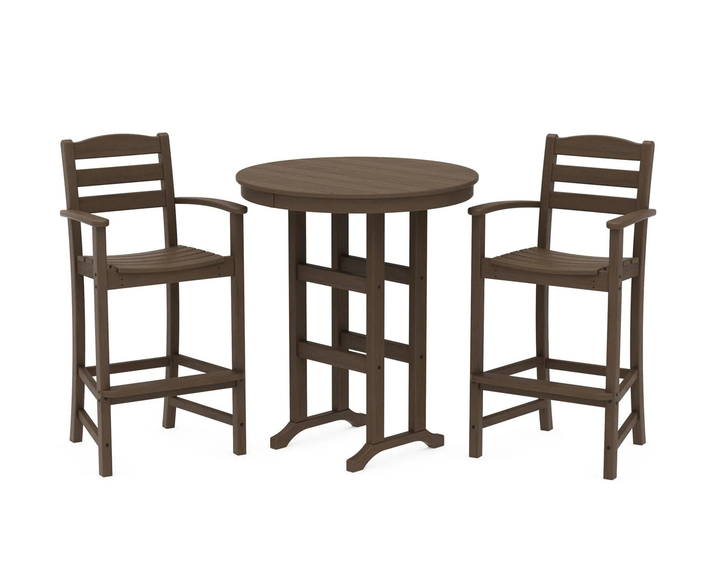 Polywood - La Casa Café 3-Piece Round Farmhouse Bar Set - FREE SHIPPING