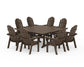 Polywood - Vineyard Curveback Adirondack 9-Piece Nautical Trestle Dining Set - FREE SHIPPING