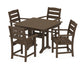 Polywood - Lakeside 5-Piece Farmhouse Trestle Arm Chair Dining Set - FREE SHIPPING
