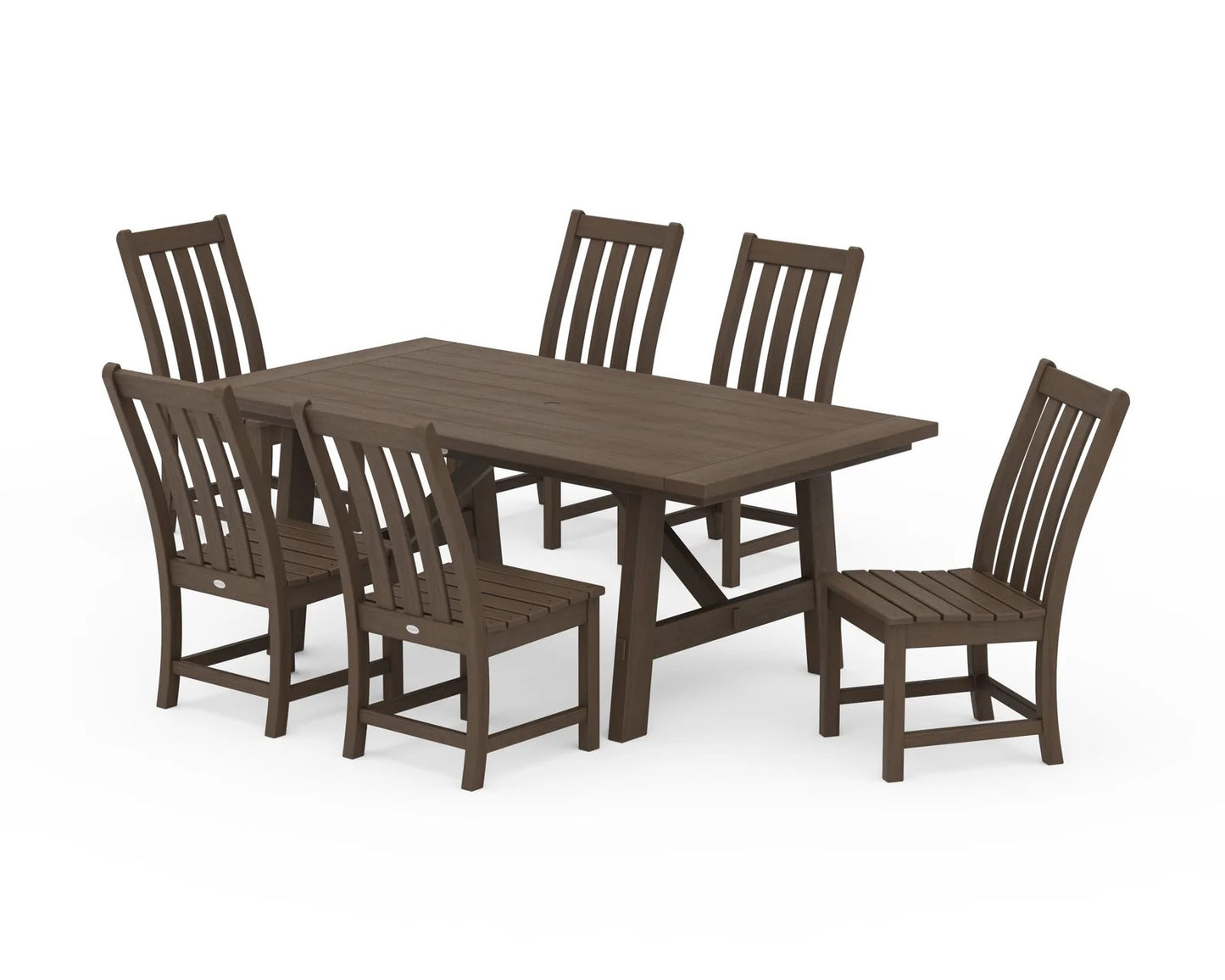 Polywood - Vineyard 7-Piece Rustic Farmhouse Side Chair Dining Set - FREE SHIPPING
