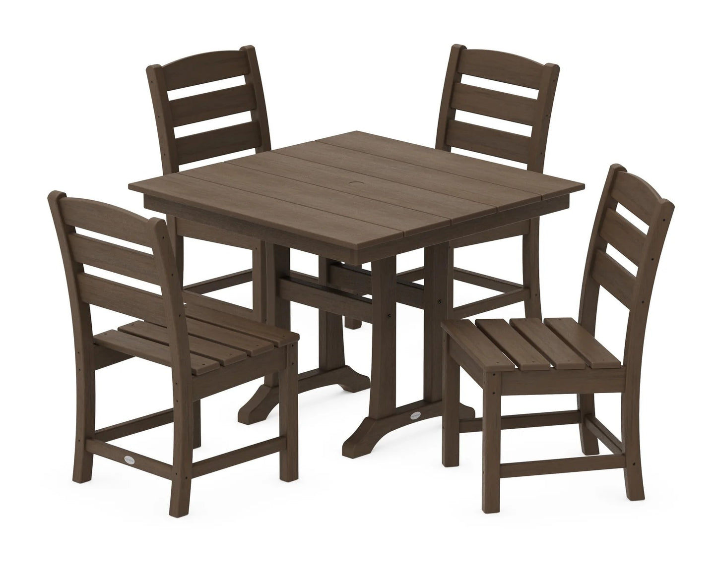 Polywood - Lakeside 5-Piece Farmhouse Trestle Side Chair Dining Set - FREE SHIPPING