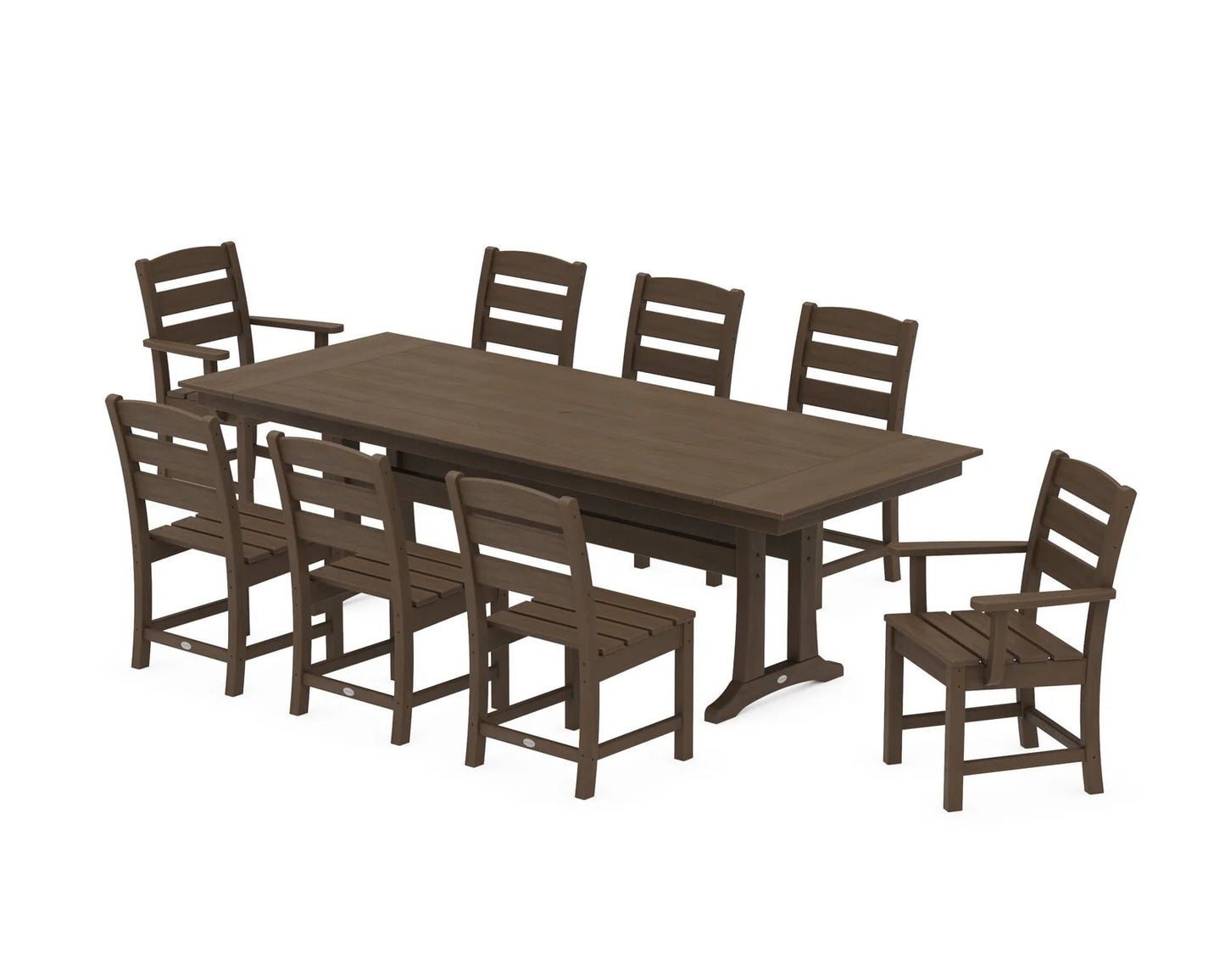 Polywood - Lakeside 9-Piece Farmhouse Dining Set with Trestle Legs - FREE SHIPPING