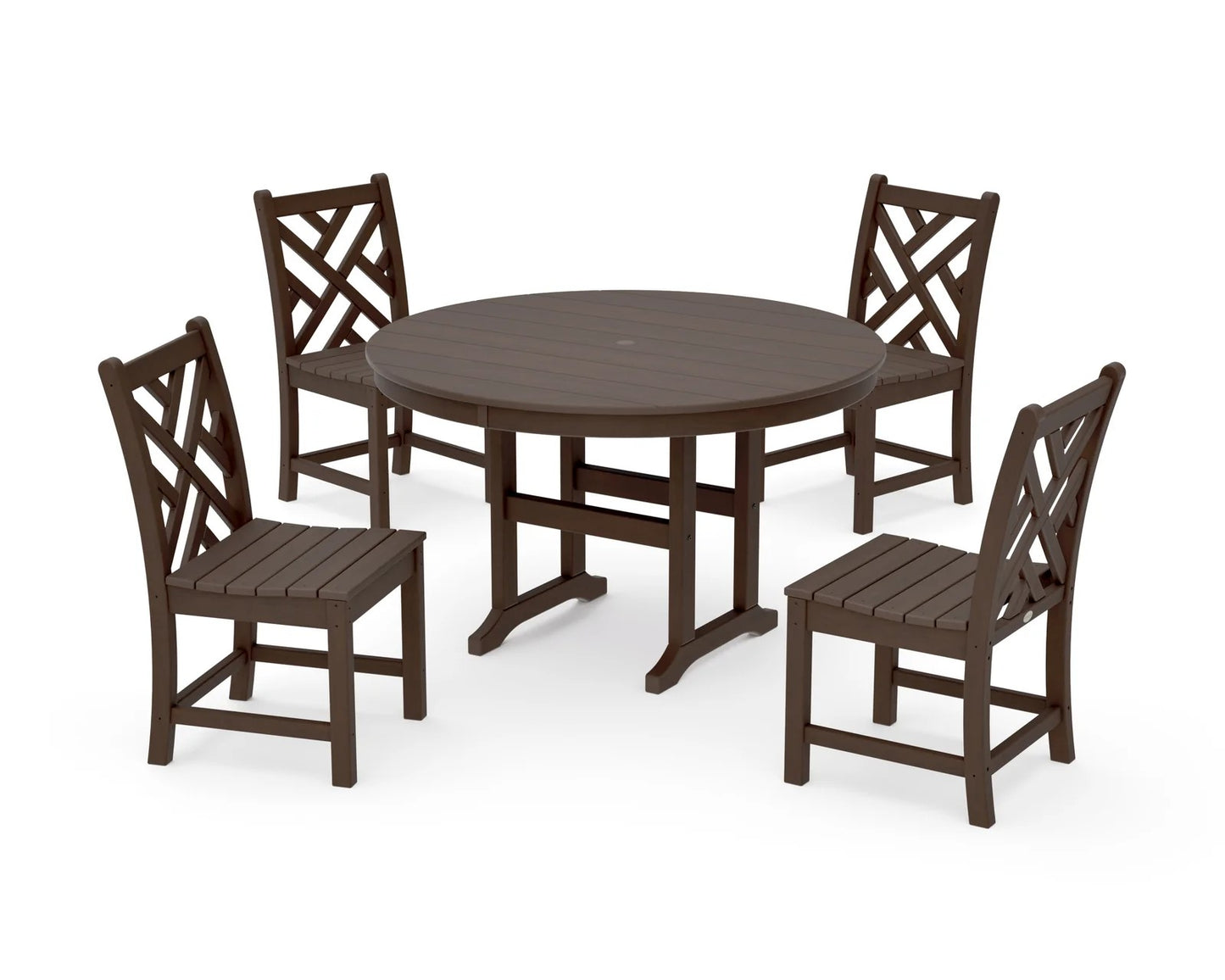 Polywood - Chippendale 5-Piece Round Farmhouse Side Chair Dining Set - FREE SHIPPING