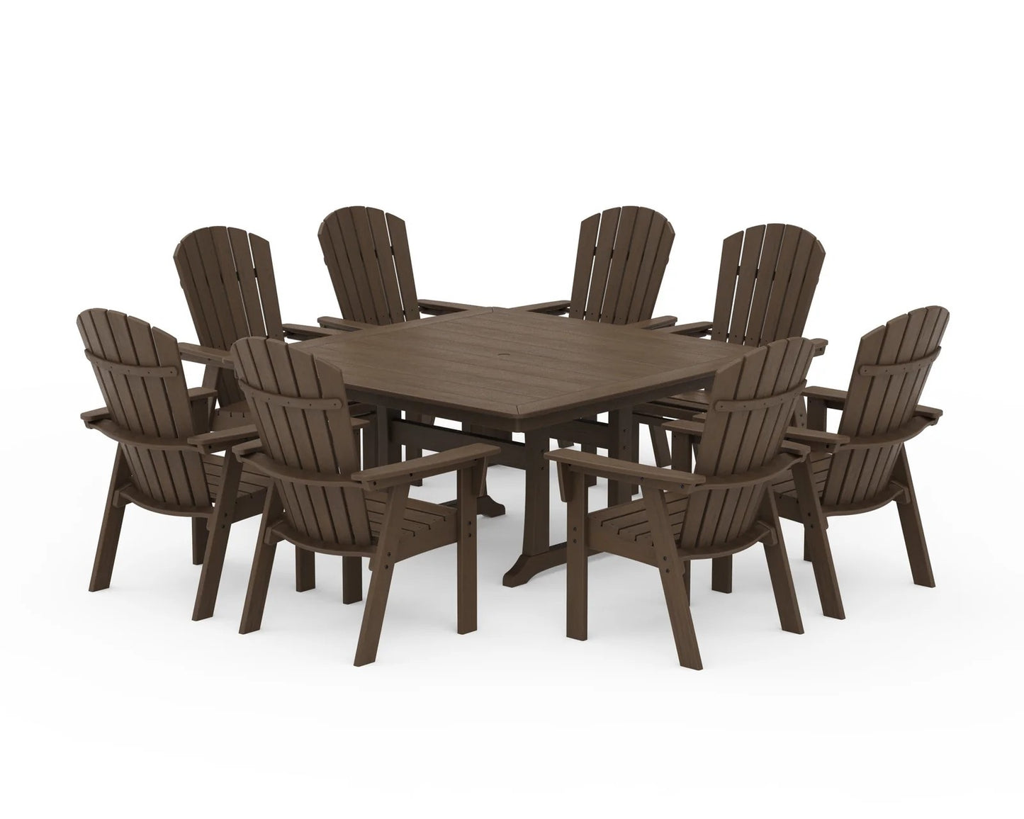 Polywood - Nautical Adirondack 9-Piece Trestle Dining Set - FREE SHIPPING