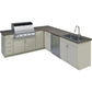 OPEN AIR OUTDOOR KITCHENS - L SHAPED (LARGE PREP AREA WITH SINK)