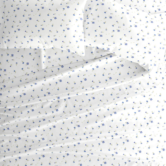 Soft Floral 4-Piece Patterned Sheet Set