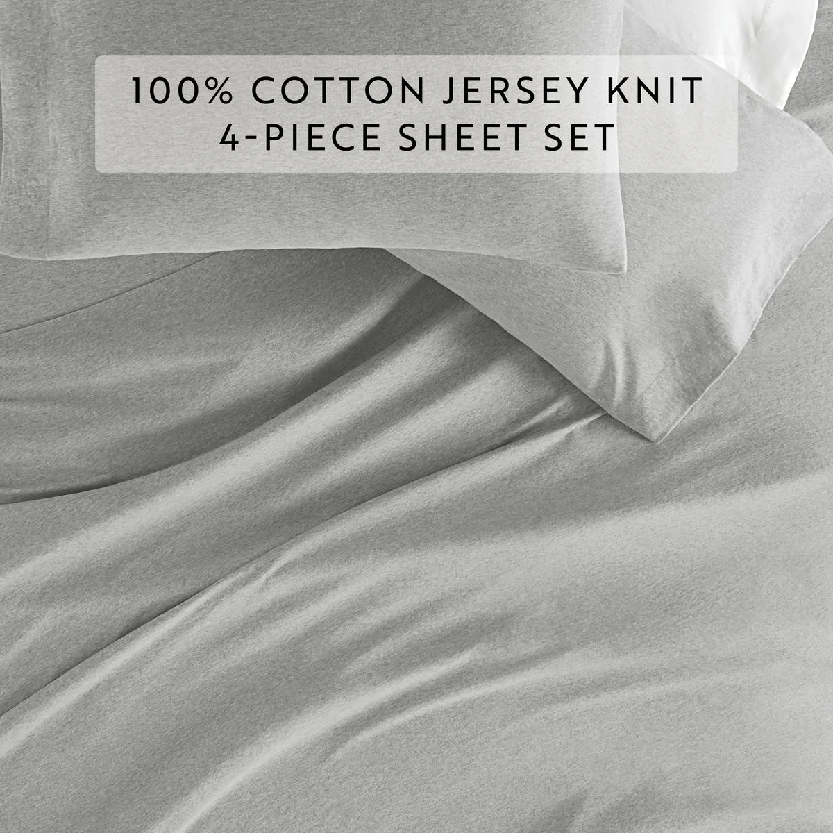 4-Piece 100% Cotton Jersey Knit Sheet Set