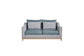 Pleasant Hill - Mist Leather Loveseat with 2 Pillows