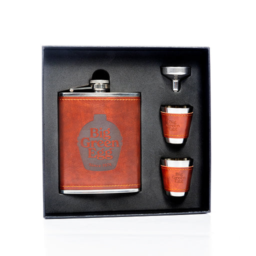 Leather Flask Gift Set