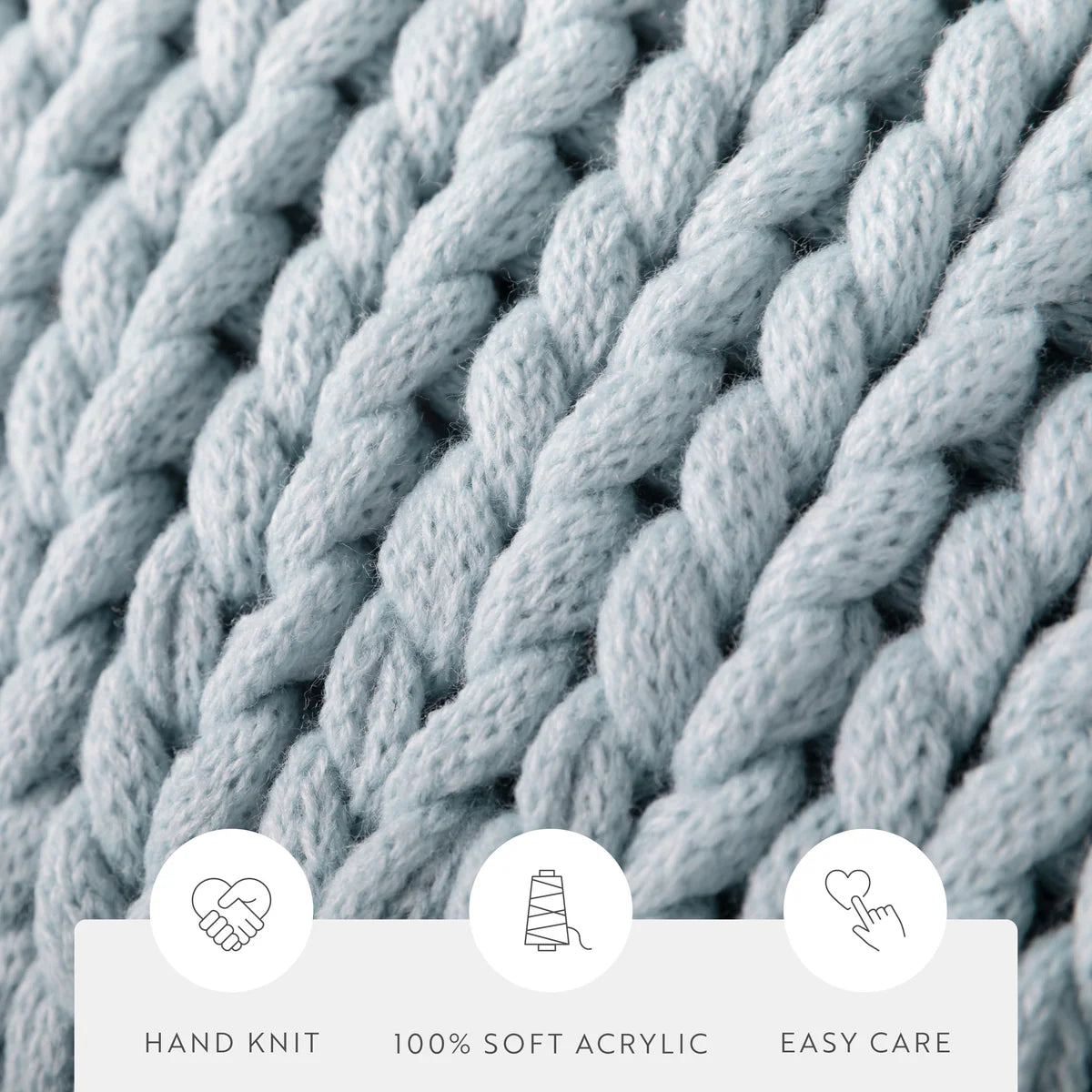Chunky Hand-Knit Oversized Throw Blanket
