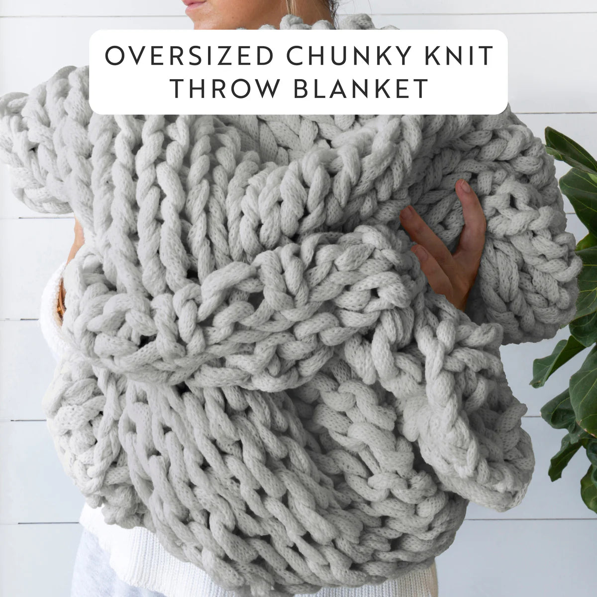 Chunky Hand-Knit Oversized Throw Blanket