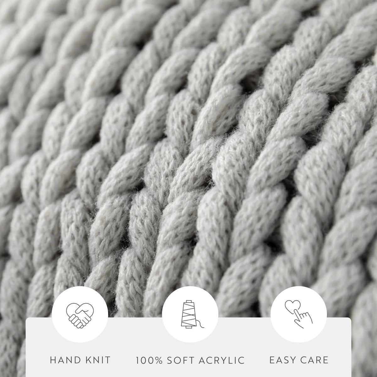 Chunky Hand-Knit Oversized Throw Blanket