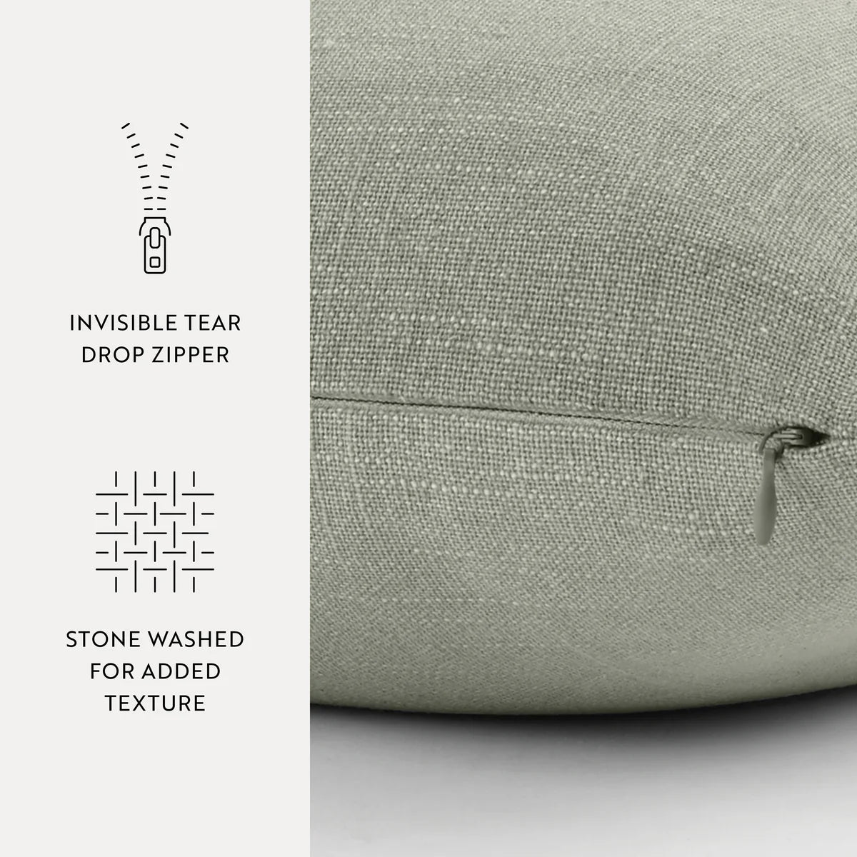Stone Washed & Distressed Cotton Decor Throw Pillow Cover