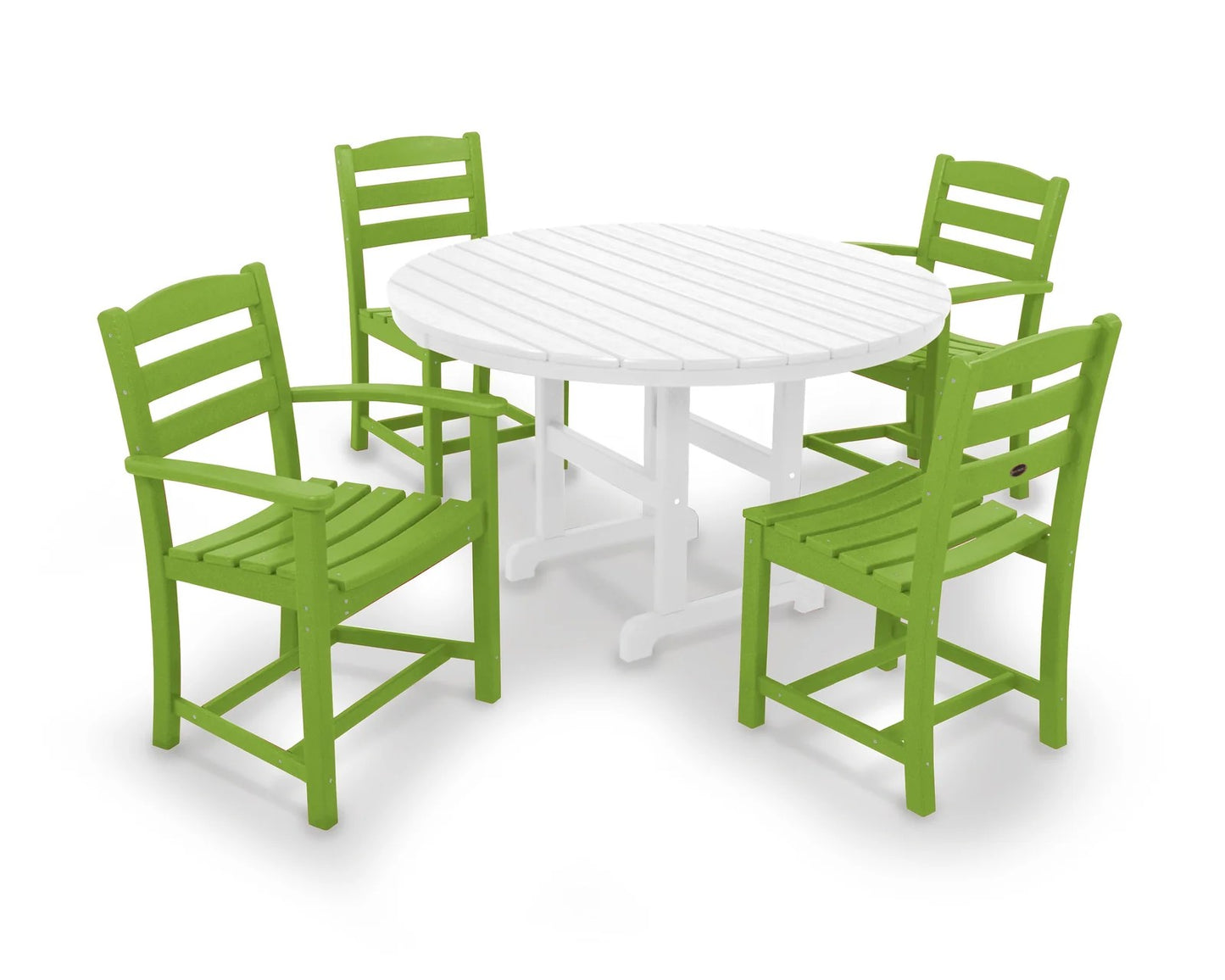 Polywood - La Casa Café 5-Piece Round Farmhouse Dining Set - FREE SHIPPING