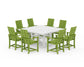 Polywood - Modern Adirondack 9-Piece Farmhouse Trestle Dining Set - FREE SHIPPING