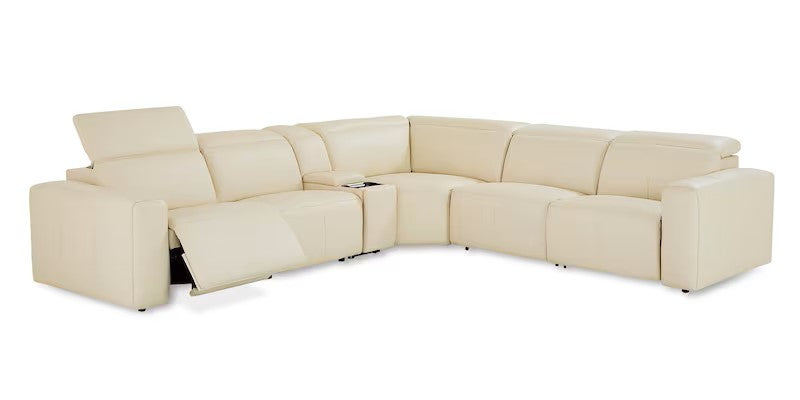 Bassett - Club Level - Airy Leather Power Reclining Sectional