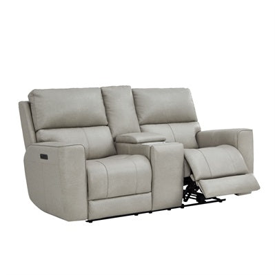 Leather Italia - Laredo Console Loveseat in Cement
