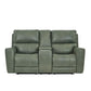 Leather Italia - Laredo Console Loveseat in Sage Moss