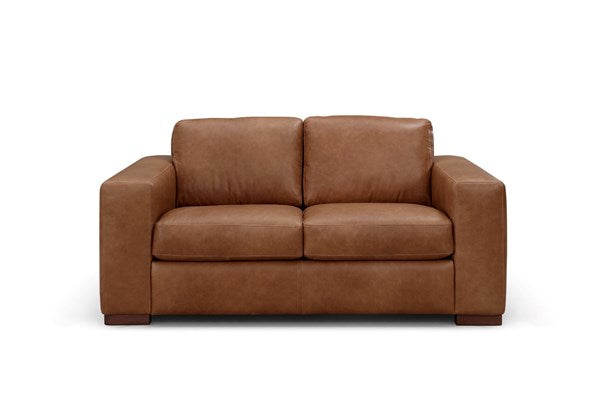 Leather Italia - Inglewood Loveseat in Vintage Brown Derby
