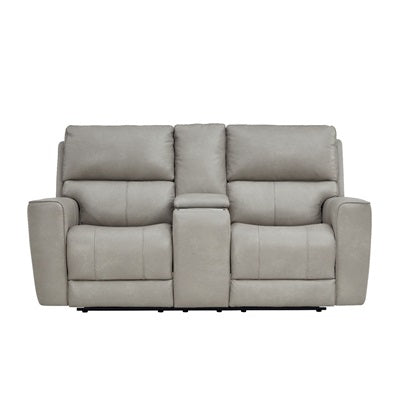 Leather Italia - Laredo Console Loveseat in Cement