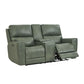 Leather Italia - Laredo Console Loveseat in Sage Moss