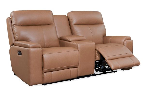 Leather Italia - Bryant P2 Console Loveseat in Tuscan Tan