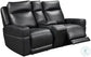 Leather Italia - Valley P2 Console Loveseat in Black