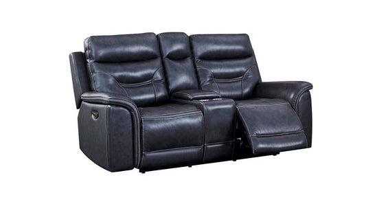 Leather Italia - Bullard P2 Console Loveseat in Grey