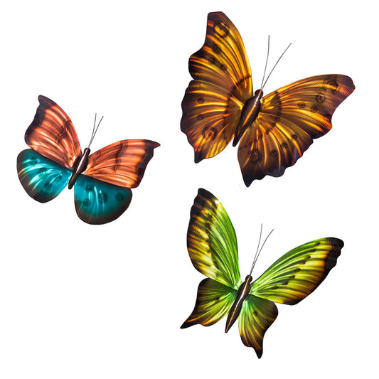 COPPER ART - BUTTERFLY LARGE (RED & BLUE/ORANGE & BROWN/GREEN & BROWN)