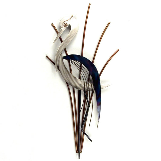 COPPER ART - ABSTRACT HERON HEAD DOWN