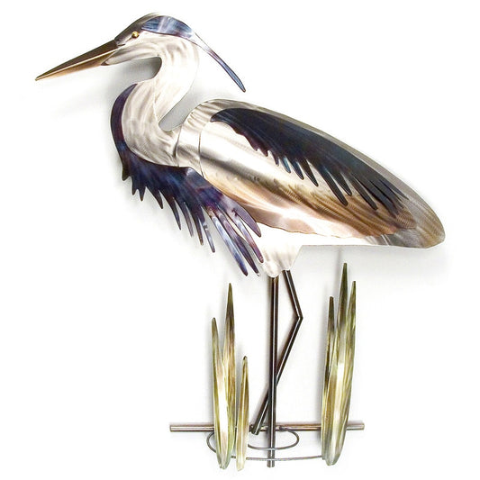 COPPER ART - BLUE HERON HEAD DOWN FACING LEFT