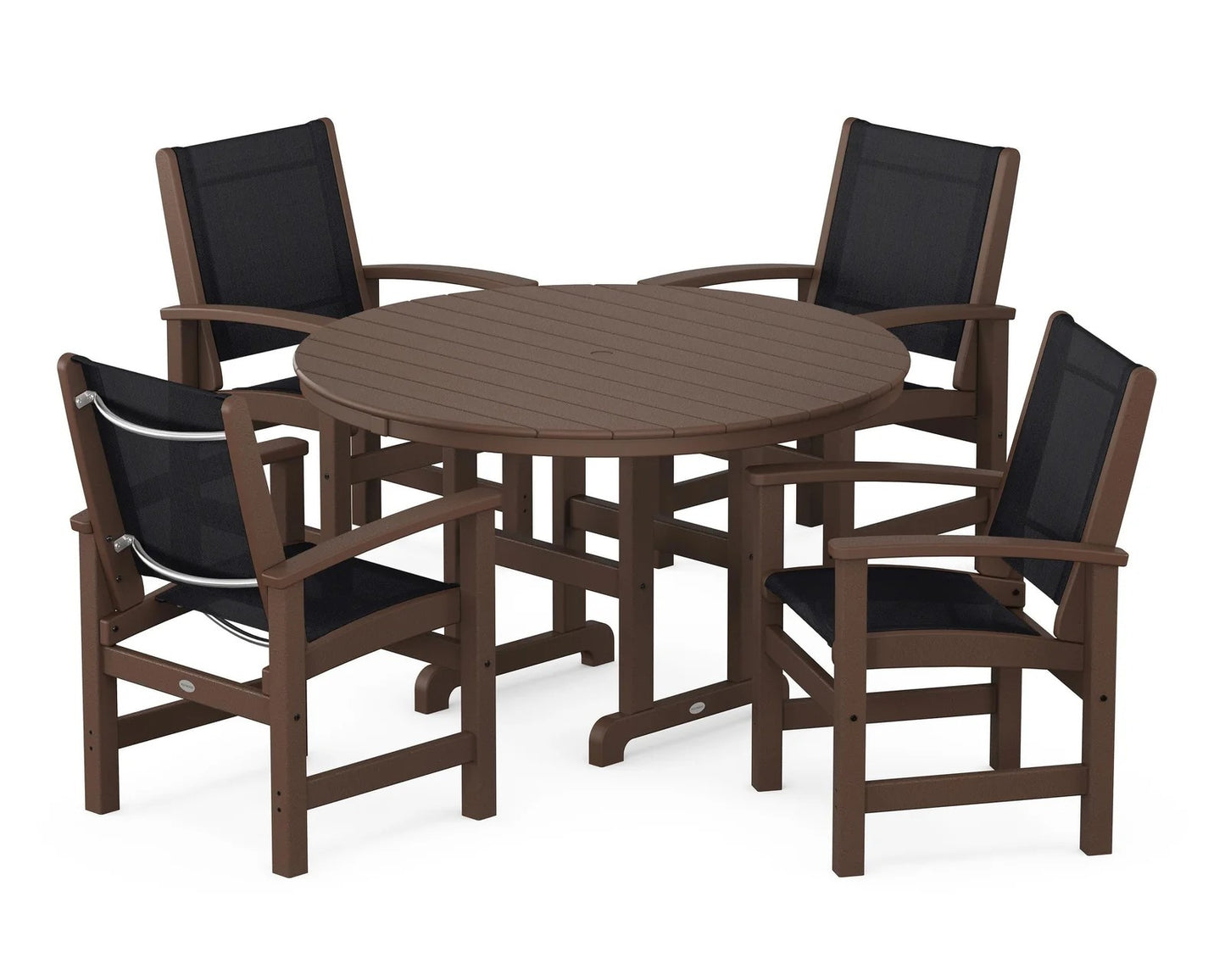 Polywood - Coastal 5-Piece Round Farmhouse Dining Set - FREE SHIPPING